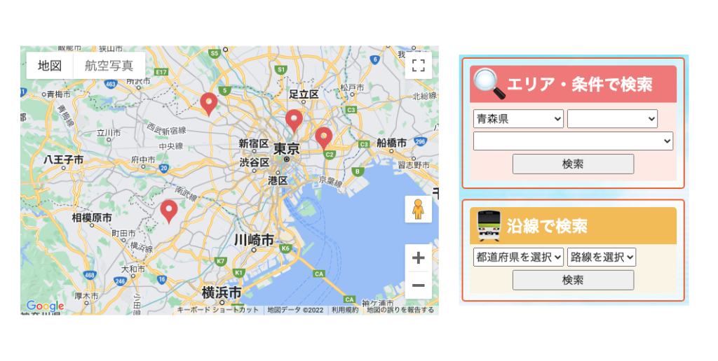 タクシー会社求人検索システム構築のサムネイル画像